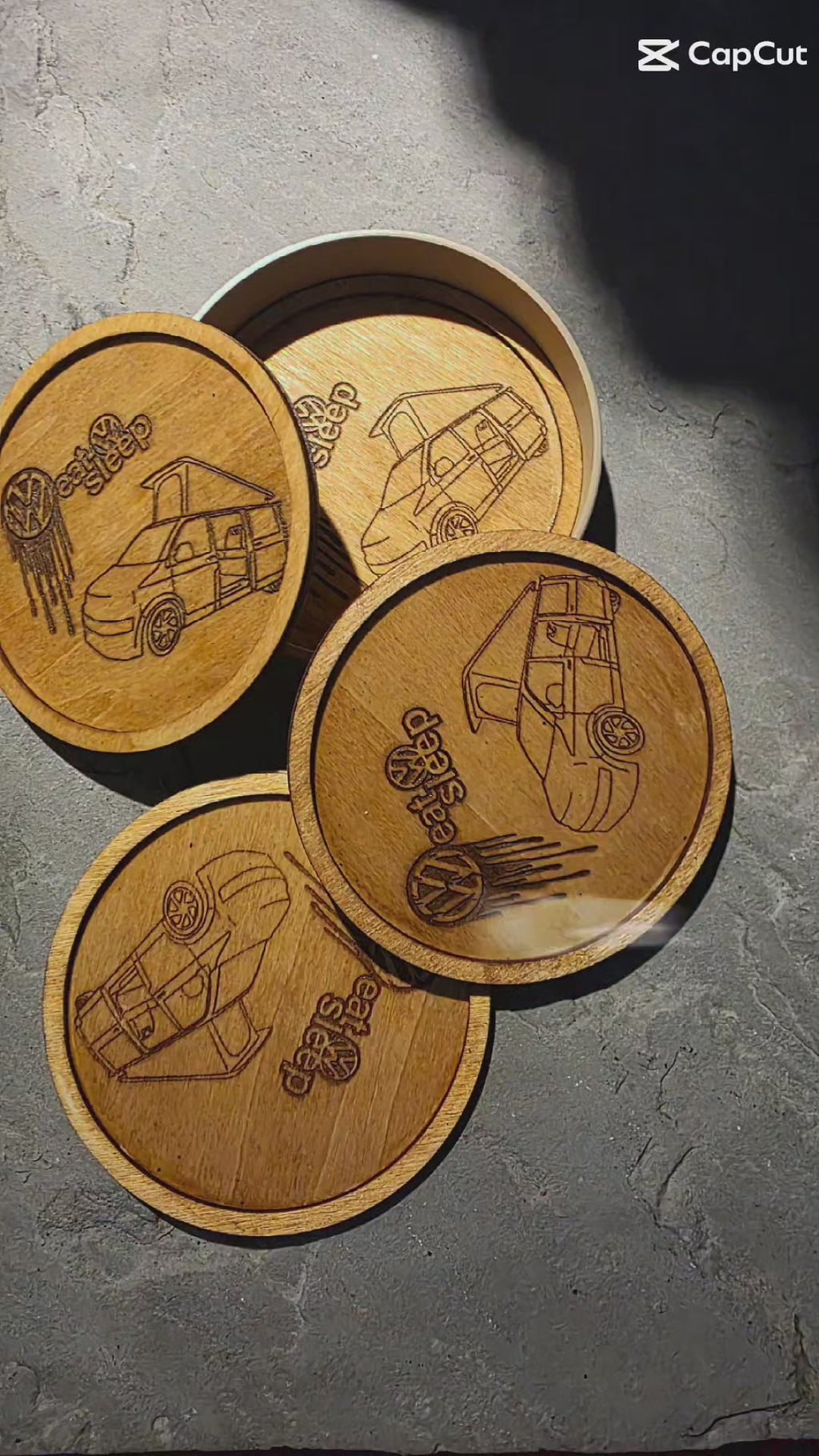 VW Coasters and Holder
