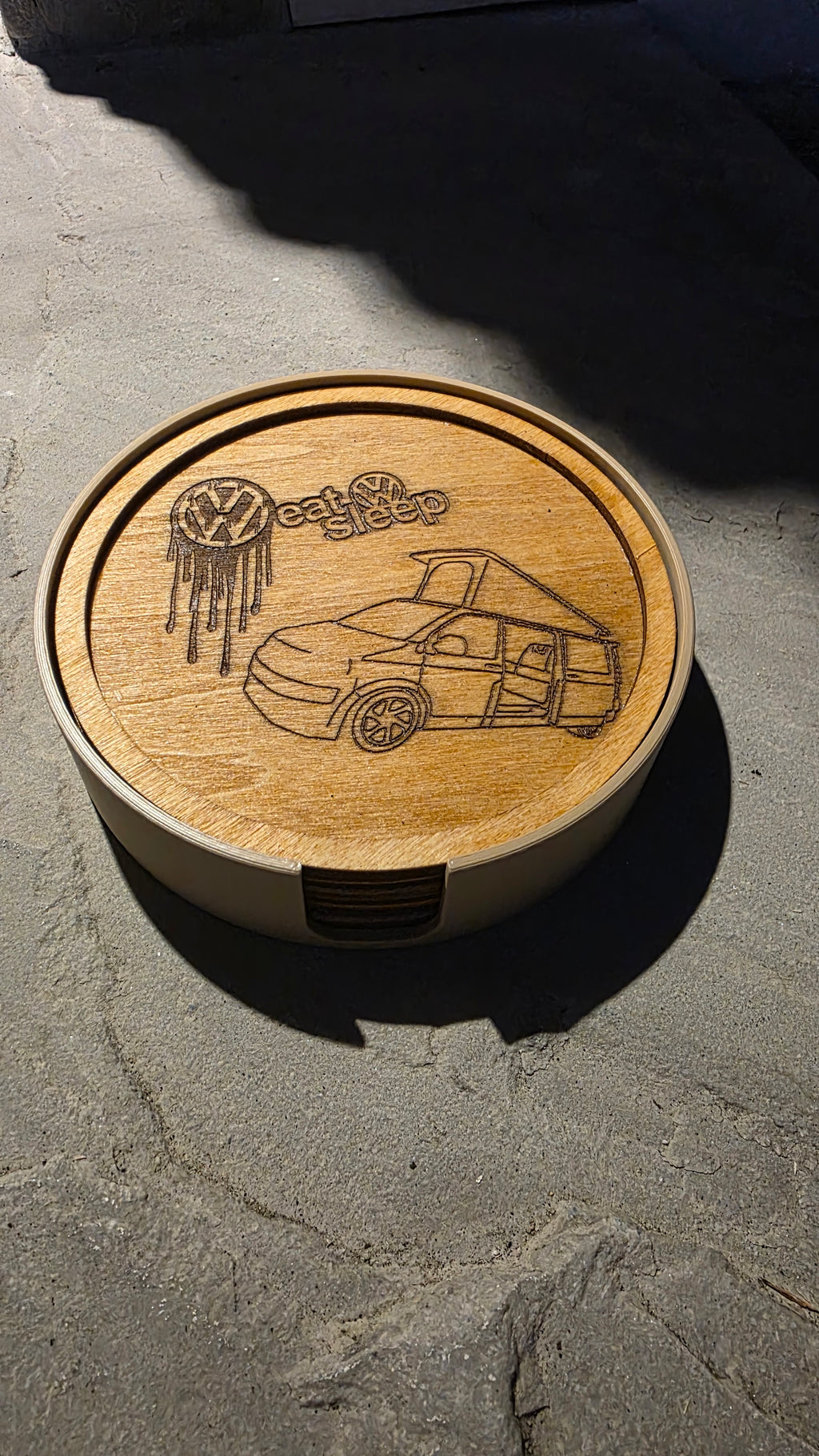 VW Coasters and Holder